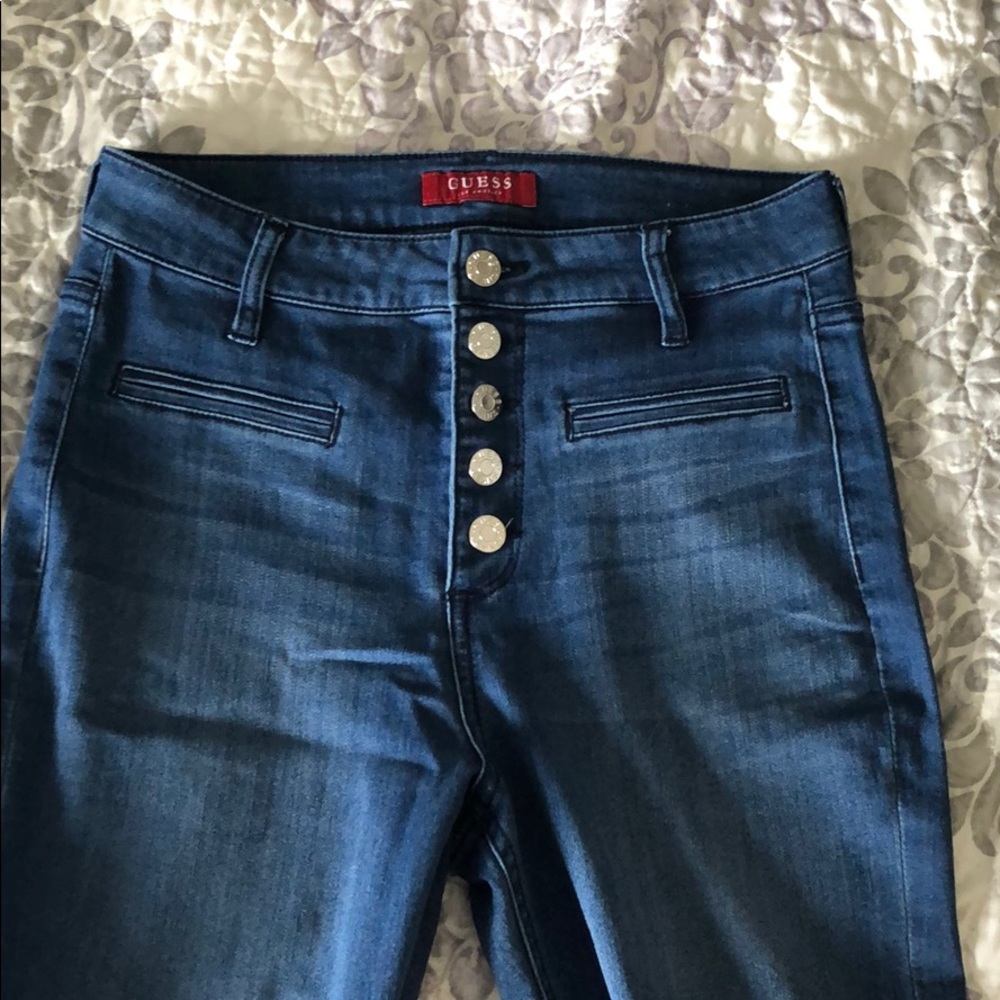 Guess high waisted cropped jeans